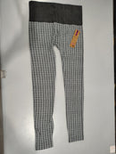 SHOSHO WOMEN'S LEGGINGS HIGH WAISTED CROP ACTIVEWEAR SIZE: M/L GRAY HOUNDSTOOTH - Like New