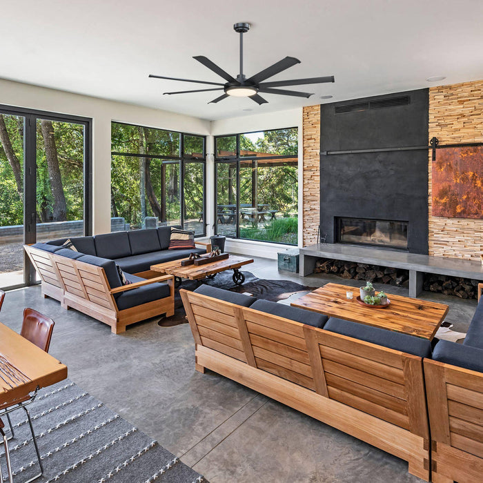 PARROT UNCLE 60" BLACK LED INDOOR CEILING FAN WITH REMOTE 8 - Scratch & Dent