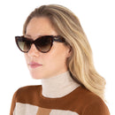 SALVATORE FERRAGAMO WOMEN SUNGLASSES GRADIENT LENSES 56-17-145 - TORTOISE/GREEN - Like New