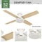 HUNTER FAN 59248 DEMPSEY CEILING FAN REMOTE CONTROL 52" - FRESH WHITE FINISH - Like New