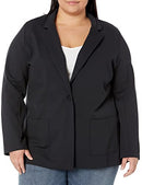 AMAZON ESSENTIALS WOMEN'S RELAXED-FIT SOFT PONTE BLAZER SIZE M - BLACK - Brand New