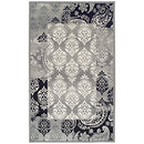 Superior Mystique Collection Area Rug, Elegant Damask Pattern - Black & Grey - Brand New