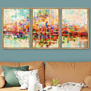 SIGNWIN Framed Canvas Wall Art Color Buildings Block 24"x36"x3 Natural - Brand New