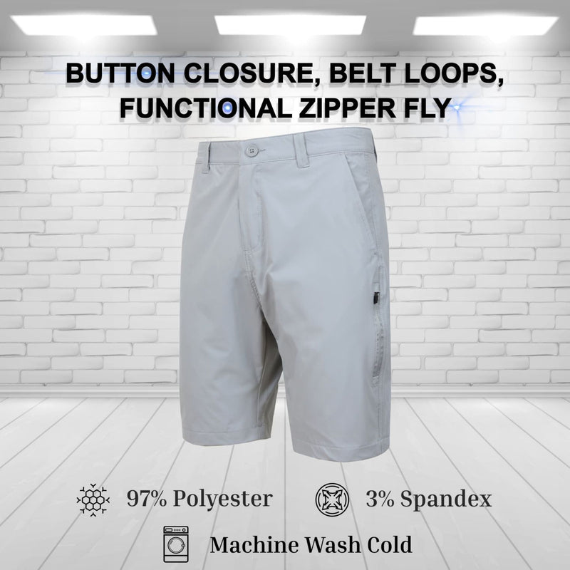 BLUE ROCK MEN’S 6-POCKET ALL MOTION STRETCH UTILITY SHORTS - SIZE: MEN 38 - GRAY - Brand New