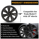 Tearnelna Model Y Wheel Covers 19" for Tesla Model Y - Matte Black - Brand New