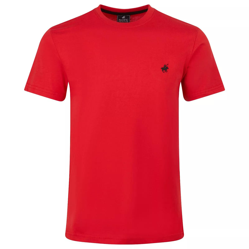 MENS PACIFIC POLO CLUB TSHIRT PREMIUM HEAVY SHORT SLEEVE - SIZE: MEN M - RED - Brand New