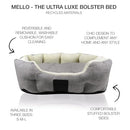 Pet Passion Mello-The Ultra Luxe Bolster Dog Bed with Removable Washable Pillow - Brand New