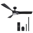 VONLUCE Ceiling Fan Light Remote Control 52 Inch Modern 3 Blades - BLACK - Like New