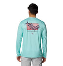 COLUMBIA MEN'S TERMINAL TACKLE PFG FINS & STRIPES LONG SLEEVE GULF/BLACK S - Brand New