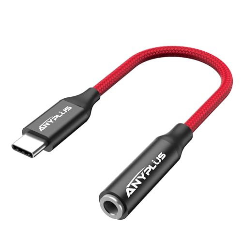 ANYPLUS USB C TO 3.5MM AUDIO ADAPTER TYPE C TO 3.5MM FEMALE HEADPHONE - RED - Like New