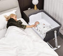 RONBEI BABY BASSINET BEDSIDE SLEEPER BABIES CRIB BED ADJUSTABLE PORTABLE - GRAY - Like New