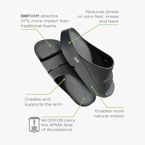 1100 OOFOS OOAHH RECOVERY SLIDE UNISEX BLACK SIZE 11 MEN / 13 WOMEN - Like New