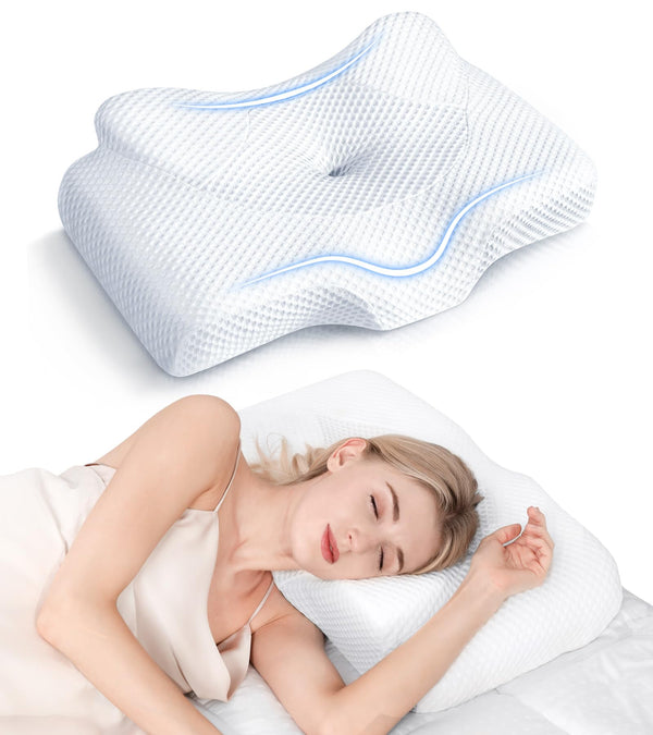 Osteo Cervical Pillow For Neck Pain Relief Hollow Design Odorless Memory Queen - Like New
