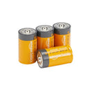 AMAZON BASICS 4PK D CELL ALKALINE EVERYDAY BATTERIES LOT-LR20-4PKB - ORANGE/GRAY - Like New