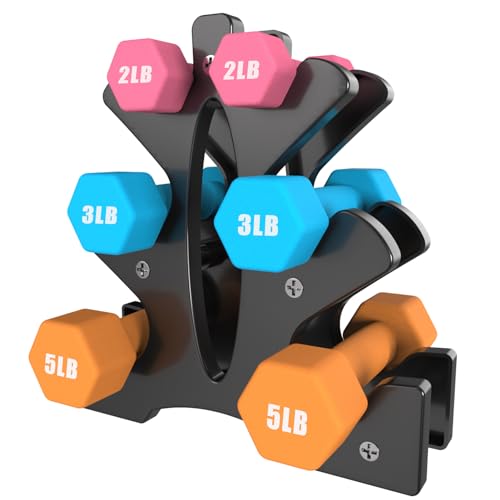 PORTZON WEIGHTS DUMBBELL 3 PAIRES, 3 COLORS OPTIONS AND WEIGHTS, 20 LBS TOTAL - Like New