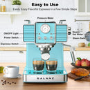 Galanz Retro Espresso Machine with Milk Frother 1350W, 1.5L - BEBOP BLUE - Like New