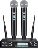 BAOLESH UHF WIRELESS MICROPHONE SYSTEM 2 HANDHELD BAOLESH-BF-02 - BLACK - Like New