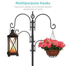 Best Choice Products 91" 4-Hook Bird Feeding Station Steel Multi-Feeder Kit - Brand New