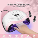 Gel Nail Polish Kit UV Light Amconsure 168W LED Lamp 5 Colors Gel Nail Polish - Brand New
