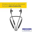 JABRA EVOLVE 65E WIRELESS NECKBAND HEADSET LINK 370 MS-OPTIMIZED  - BLACK - Like New