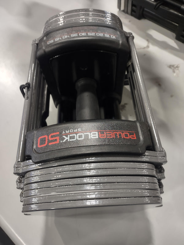 POWERBLOCK SPORT 50, 5-50 LB, 1 PIECE- GRAY - Like New