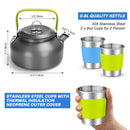 ODOLAND 15PCS CAMPING COOKWARE MESS KIT, NON-STICK LIGHTWEIGHT POT - BLACK - Like New
