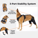 WAG WIZE DUAL-LEG KNEE BRACE HARNESS FOR DOGS - LARGE - BLACK - Like New