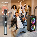 JYX KARAOKE MACHINE 8" BLUETOOTH PARTY SPEAKER WITH 500W PEAK POWER - BLACK Like New