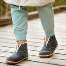 40114 MINNETONKA WOMEN'S TUCSON SUEDE PILE-LINED BOOTIE SLIPPERS - CHARCOAL - 10 - Like New