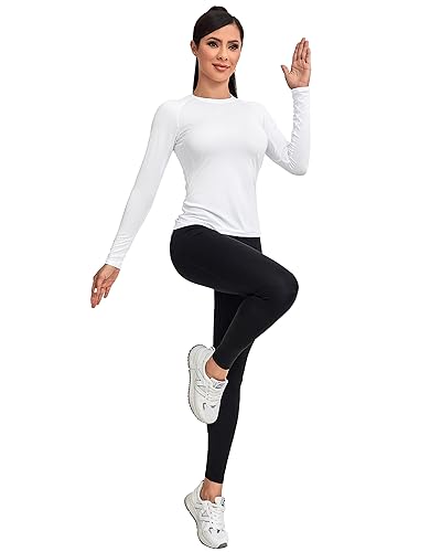 TELALEO 4 PACK COMPRESSION LONG SLEEVE SHIRT WOMEN S 2BLACK+2WHITE - Like New