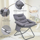 VOJUEAR Modern Accent Fabric Lazy Chair Ottoman Reclining Armchair -CharcoalGrey - Like New