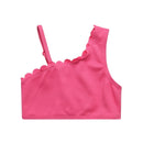 JESSICA SIMPSON TWO-PIECE ASYMMETRICAL BIKINI SWIMSUIT SIZES MEDIUM 8 - PINK - Brand New