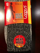 LOOPS LINK MEN'S HEAT HOLD THERMAL SOCKS 3 PAIR MEN SIZE 7-13 - BLACK/WHITE/RED - Brand New