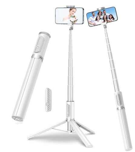 TONEOF 67" Cell Phone Selfie Stick Tripod,Smartphone Tripod Stand All-in-1 WHITE - Like New