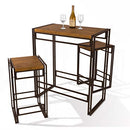 Atlantic Urban Bar Height Dining Table 2 Stools 82008132 - Black/CHESTNUT - Like New