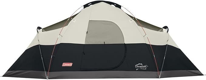 Coleman Red Canyon 8 Person Camping Tent Weatherproof Bag 2000018299 - Black Like New