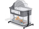 LXDREGAN 3-IN-1 BABY BASSINET BEDSIDE CRIB - GRAY - Like New