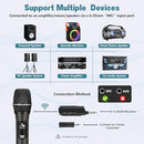 DFTRT WIRELESS MICROPHONES UHF METAL RECHARGEABLE CORDLESS DYNAMIC MIC - BLACK - Like New