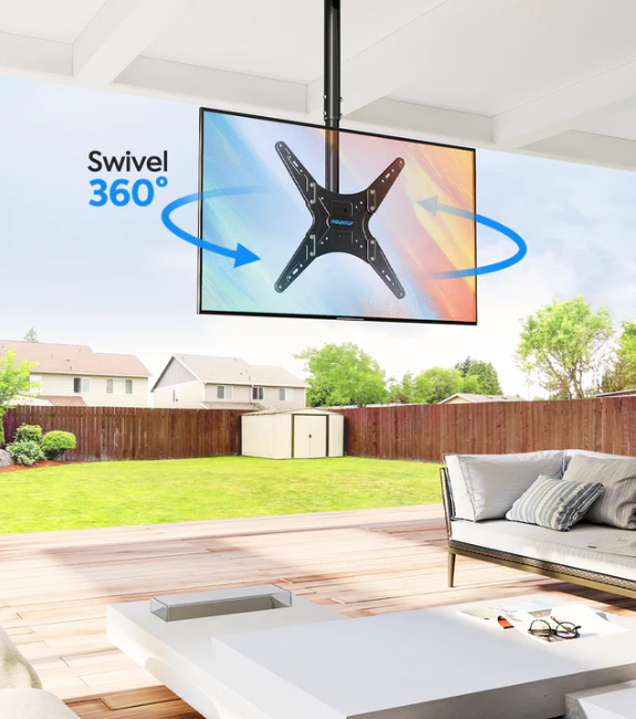 MOUNTUP OUTDOOR 26"-65" TVS WATERPROOF & RUSTPROOF OUTSIDE CEILING MOUNT - Brand New
