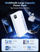 MAIVOZ PORTABLE CHARGER, 56800mAh, 22.5W, Fast Charging, LED Display - White - Like New