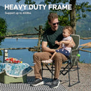 EVER ADVANCED Camping Directors Chair Side Table Portable Folding Chair, Green - Brand New
