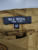 BLU ROCK MEN'S COTTON FLEX-STRETCH CARGO SHORTS - SIZE: MEN 42 - TIMBER - Brand New
