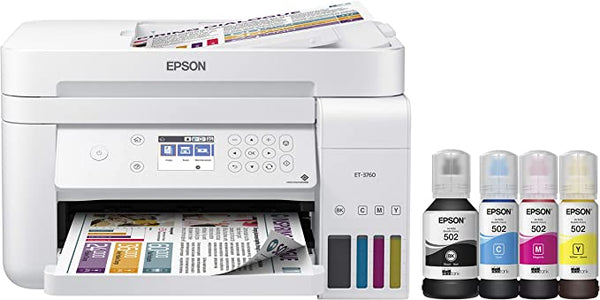 Epson EcoTank Wireless Color AIO Cartridge-Free ET-3760 NO INK Included - WHITE Like New