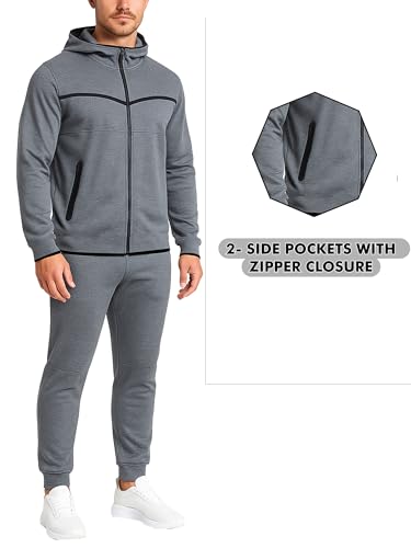 GALAXY BY HARVIC MEN'S SLIM FIT TECH FLEECE FULL ZIP TRACKSUIT MEN'S XL NAVY - Brand New