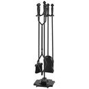 Yaheetech 5Pcs Fireplace Tools Set Wrought Iron - Black - Brand New