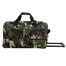 ROCKLAND ROLLING DUFFEL BAG,BLACK,CAMO,22" - Brand New