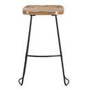 MH London Modern Bar Counter Stool Saddle Seat I Hand-Crafted -Rombass,Black - Brand New