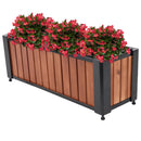 Sunnydaze Slatted Rectangular Wood Planter Box NPH-489 - 24" Acacia Wood - Like New