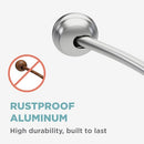 Zenna Home No Drill Curved Shower Curtain Rod Brushed Nickel B082XT4LCD-NEW - Brand New