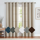Lazzzy Linen Fabric Curtains Grommet Thermal Insulated Room Darken 1 Pair -Beige - Brand New